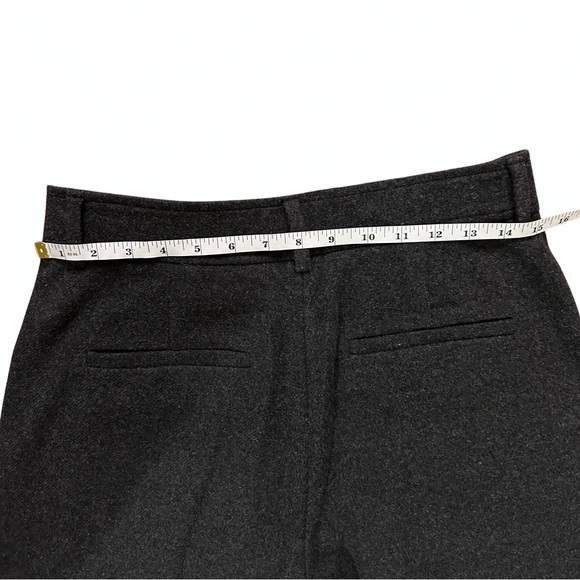 Everlane Dark Gray Wool Wide Leg Pleated Trousers High Waist Size 8 EUC - Picture 6 of 9